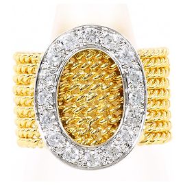 Autre Marque Anel aliança em ouro 18K e diamantes