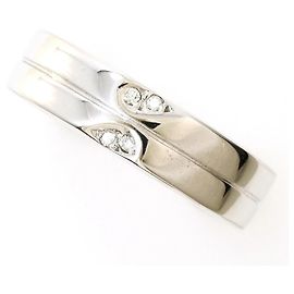 Autre Marque Anello fede in oro bianco 14K con diamante