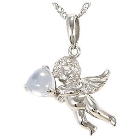 Autre Marque Collar de platino con piedra de luna