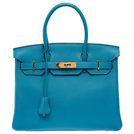 Hermès mala HERMES Birkin 30 em Couro Azul - 103950