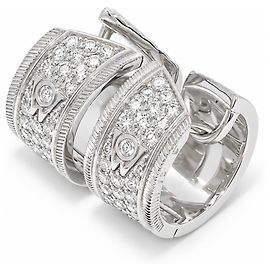 Autre Marque Wellendorff Twist Ohrringe Weißgold 750/18K Brillanten Creolen Full Set