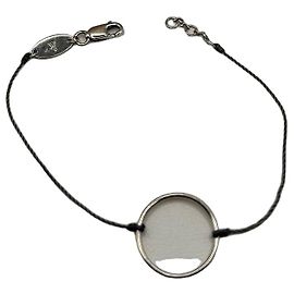 Redline Cord bracelet with 750/00 grey gold circle