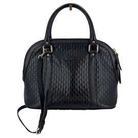 Gucci Borsa a tracolla Microssima Dome Medium in pelle nera