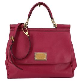Dolce & Gabbana Fuchsia Leather Miss Sicily Medium Shoulder Bag
