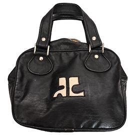 Courreges Bolsa de mão Courrèges em couro de vinil preto