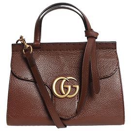 Gucci Braune GG Marmont Mini 2-Way Tasche