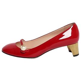 Gucci Sapatos Mary-Jane de verniz vermelho - size EU 38.5 (UK 5.5)