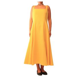 Autre Marque Vestido maxi línea A amarillo - size UK 16