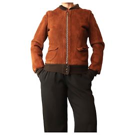 Golden Goose Deluxe Brand Chaqueta de aviador de ante marrón - size M