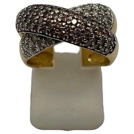 Autre Marque Bague entrelacée pavée de diamants