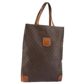 Céline CELINE Bolsa Tote em Lona Macadam PVC Castanho