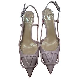 Valentino Garavani Pink Patent Leather Slingback Pumps