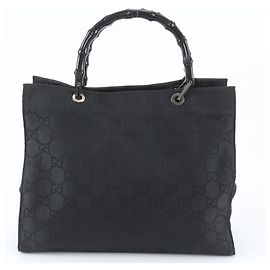 Bolso Tote Gucci Bamboo GG de nailon y cuero