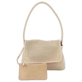 Bolso de hombro de piel perforada Gucci