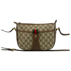 Gucci Old Sherry Line Schultertasche aus Leder mit GG-Logo-Muster