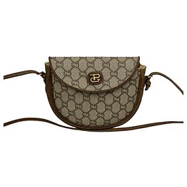 Borsa a tracolla in pelle con motivo logo vintage Gucci