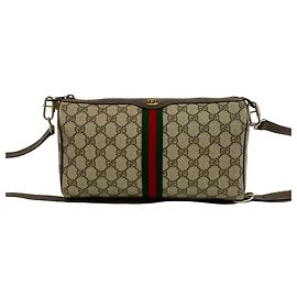Bolso de hombro/Bolso pequeño de cuero GUCCI Vintage Sherry Line GG Logo