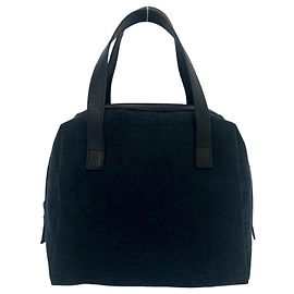 Gucci GG Pattern Canvas Leather Handbag