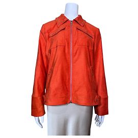 Autre Marque Julien Macdonald Chaqueta Biker de Ante Sintético Naranja