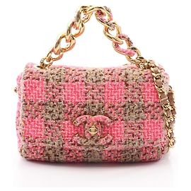 Bolsa de Ombro 2 Vias Chanel Coco Mark Turnlock Check