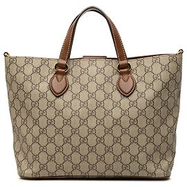 Borsa Satchel Gucci Beige Small GG Supreme