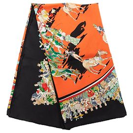 Pañuelo de seda Hermès Orange Cirque Molier 90