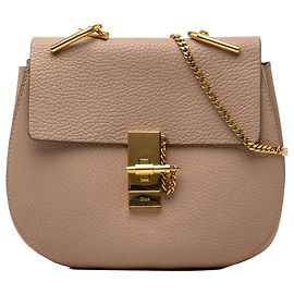Chloé Brown Small Grained Lambskin Drew Crossbody