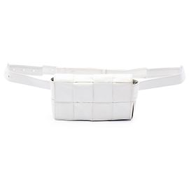 Borsa cintura Bottega Veneta Intrecciato Cassette in vitello bianco