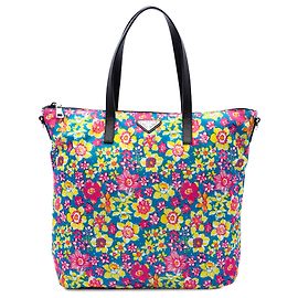 Sac Satchel Prada Blue Tessuto Stampato