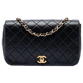Chanel Black Medium CC Quilted Lambskin Full Flap