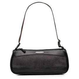 Gucci Black Denim Web Shoulder Bag