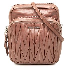 Miu Miu Brown Matelasse Nappa Crossbody