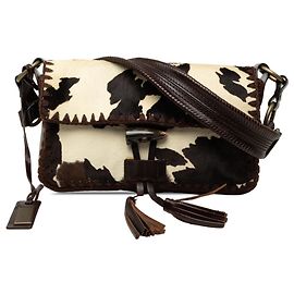 Sac à épaule Dolce & Gabbana en cuir de poney blanc à imprimé vache