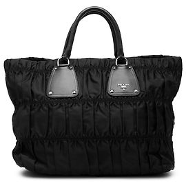 Tote Prada em Tessuto Gaufre preto