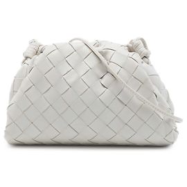 Bottega Veneta White Nappa Intrecciato The Mini Pouch Crossbody