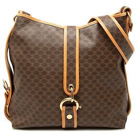 Céline Sac bandoulière Celine Brown Macadam Coated Canvas