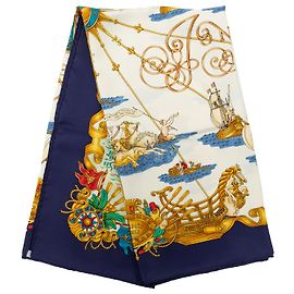 Lenço de seda Hermès White Voiles de Lumiere 90