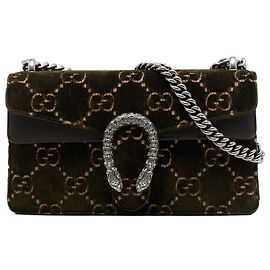 Gucci Dionysus Crossbody aus GG-Velours, mittel, grün