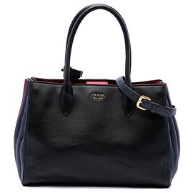 Bolsa Satchel Prada Bibliotheque em couro de bezerro City preto