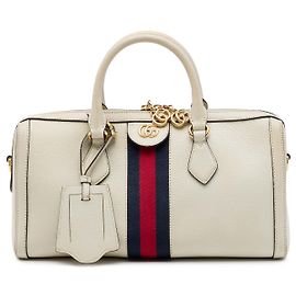 Borsa a mano Gucci Ophidia in pelle di vitello bianca taglia Medium