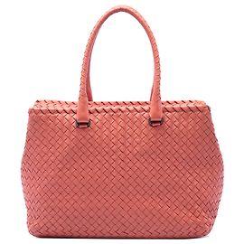 Borsa tote Bottega Veneta Pink Nappa Intrecciato Brick