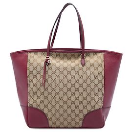 Bolso tote Gucci Bree de lona GG beige y piel de becerro