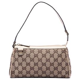 Pochette Gucci Abbey D Ring em tela GG bege