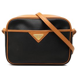 Autre Marque Borsa a tracolla Saint Laurent in tela rivestita con rifiniture in pelle nera