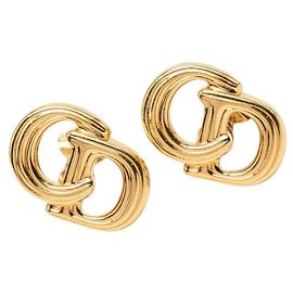 Dior Gold Gold Plated CD Logo Clip On Earrings