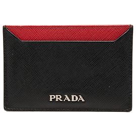 Porta-cartões Prada Bicolor Saffiano Preto