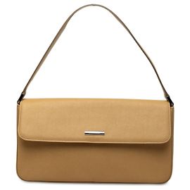 Bolsa de ombro com aba em couro bege Burberry