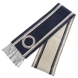 Hermès Cachecol de cashmere bicolor Hermes Band de Repos