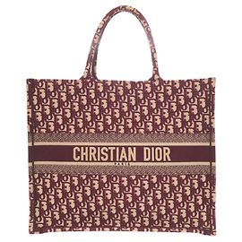 Borsa Book Tote Large in tela Oblique Christian Dior