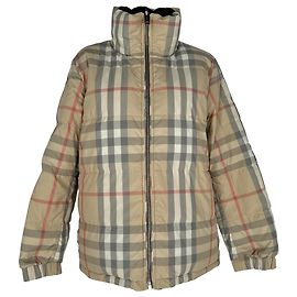 Giacca in piumino Burberry Vintage-Check in poliestere beige